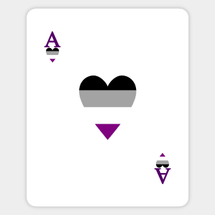 Aromantic/Asexual {Ace} of Hearts Sticker